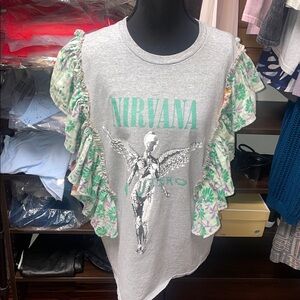 Nirvana Upcycled Kantha ruffle sleeve